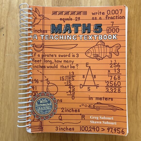 Teaching Textbook Math 5 Spiral Bound Student Workbook Homeschool Curriculum - Picture 1 of 9